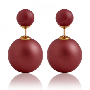 Dubbele parel - rood mat parelmoer